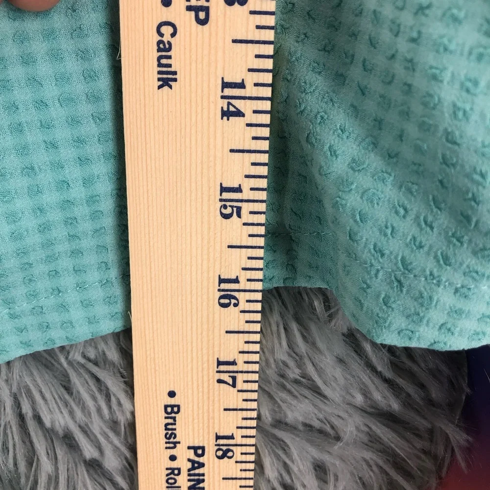 Shein Crop Top Womens 2XL Curve Blue Bustier Square Neck Lace Balloon Sleeve - Picture 9 of 10